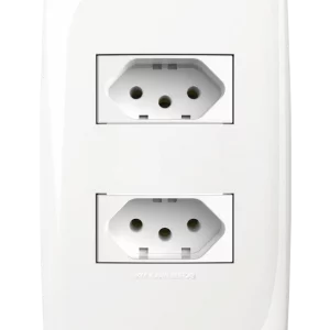 2 Tomada Padão 20A com placa 4X2 Branco - Alumbra