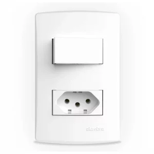 Conjunto interruptor simples 1 tomada 10A - Alumbra