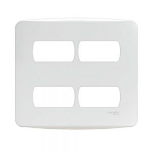 Placa 4x4 para 4 postos separados com suporte - Branco
